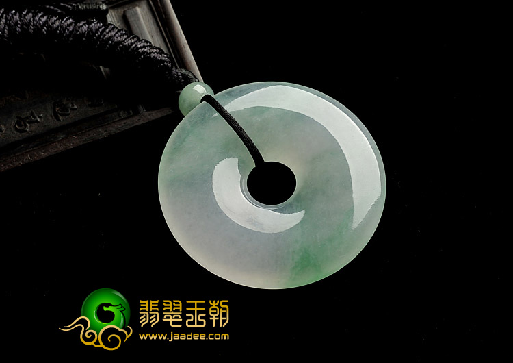冰种飘翠缅甸翡翠A货平安扣挂件