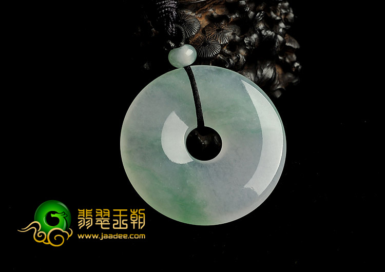 冰种飘翠缅甸翡翠A货平安扣挂件