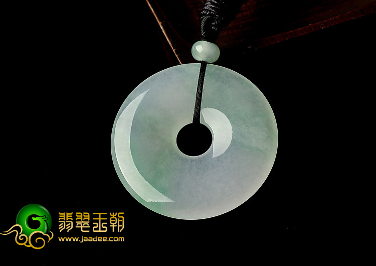 冰种飘翠缅甸翡翠A货平安扣挂件