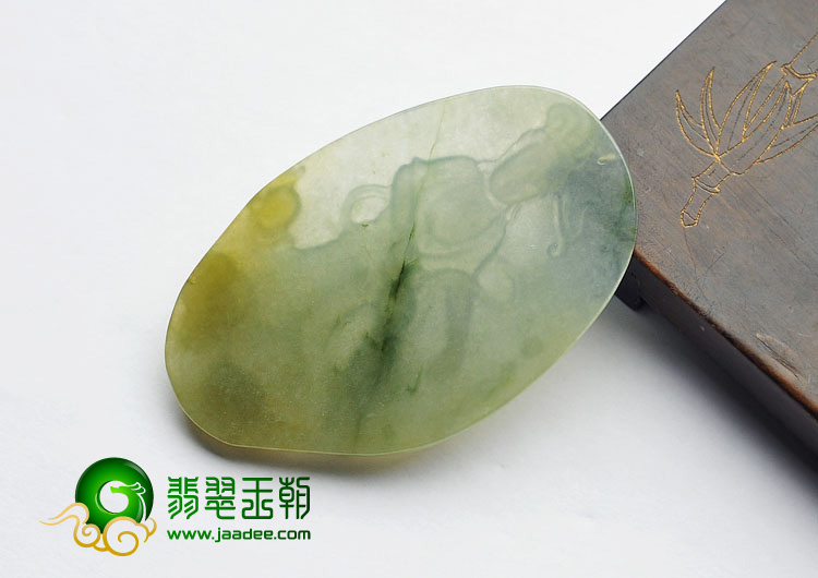 冰种黄翡缅甸翡翠A货站观音挂件