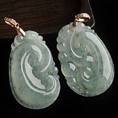 冰种飘花缅甸翡翠A货如意挂件（单价）