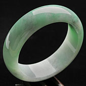 糯冰种翠色缅甸翡翠A货手镯（54.1mm）