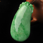 糯冰种黄加绿缅甸翡翠A货福瓜挂件