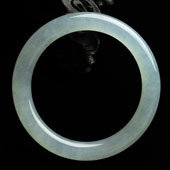 冰种晴水缅甸翡翠A货圆条手镯（57.1mm）