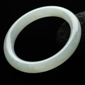 糯冰种晴水缅甸翡翠A货圆条手镯（56.2mm）