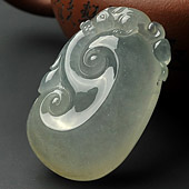 冰种晴水缅甸翡翠A货如意挂件