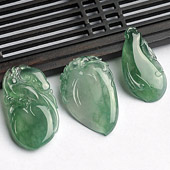 冰种晴水缅甸翡翠A货寿桃/福瓜挂件（一批走）