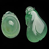 冰种绿晴水缅甸翡翠A货福在眼前/福瓜挂件（一批走）