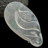 冰种略飘花缅甸翡翠A货龙行如意挂件