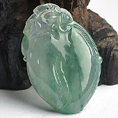 冰玻种晴水缅甸翡翠A货寿桃挂件