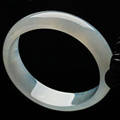 冰种晴水缅甸翡翠A货贵妃镯（52.8mm-48.7mm）