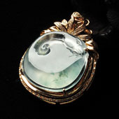 冰玻种飘花缅甸翡翠A货镶玫瑰金天鹅胸坠（真钻）