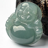 冰种晴水缅甸翡翠A货玉佛挂件