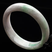 糯冰种飘翠缅甸翡翠A货手镯（57.8mm）