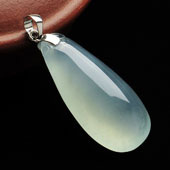 冰种晴水缅甸翡翠A货福瓜挂件（金扣）