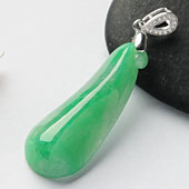 糯冰种阳绿缅甸翡翠A货福瓜挂件
