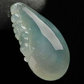 冰种晴水缅甸翡翠A货福瓜挂件