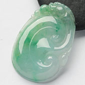 糯冰种飘翠缅甸翡翠A货如意挂件