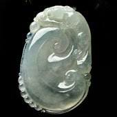 冰种晴水缅甸翡翠A货如意挂件