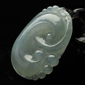 冰种晴水缅甸翡翠A货如意挂件