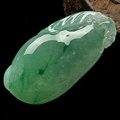 冰种飘花缅甸翡翠A货福瓜挂件