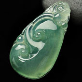 冰种晴水缅甸翡翠A货如意挂件