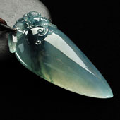 冰种飘花缅甸翡翠A货福瓜挂件