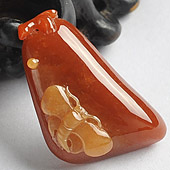 冰种红黄翡缅甸翡翠A货蝴蝶挂件
