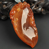 糯冰种红黄翡缅甸翡翠A货福瓜挂件