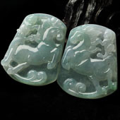 冰种晴水缅甸翡翠A货马上封侯挂件（单价）