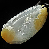 冰种黄翡缅甸翡翠A货龙行如意挂件