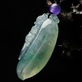 冰种飘翠缅甸翡翠A货福瓜挂件