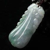 糯冰种晴水缅甸翡翠A货福瓜挂件