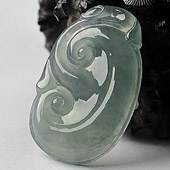 冰种晴水缅甸翡翠A货如意挂件