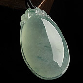 冰种飘花缅甸翡翠A货福瓜挂件