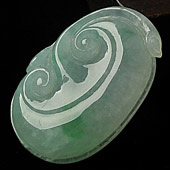 冰种飘翠缅甸翡翠A货如意挂件