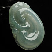 冰种晴水缅甸翡翠A货如意挂件