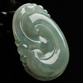 冰种晴水缅甸翡翠A货如意挂件