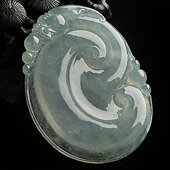 冰种晴水缅甸翡翠A货如意挂件