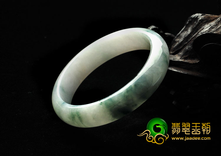 糯冰种飘花缅甸翡翠A货手镯（57mm）