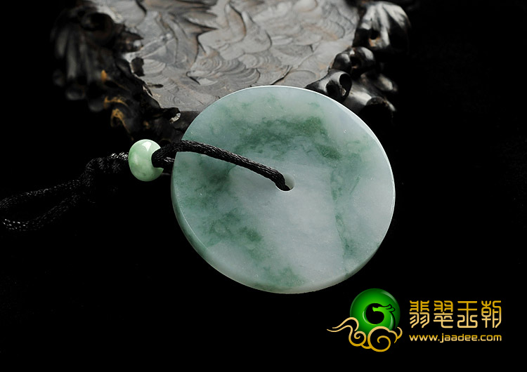 糯冰种飘花缅甸翡翠A货平安扣挂件