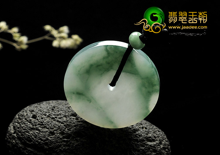 糯冰种飘花缅甸翡翠A货平安扣挂件