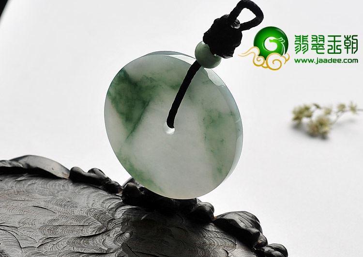 糯冰种飘花缅甸翡翠A货平安扣挂件