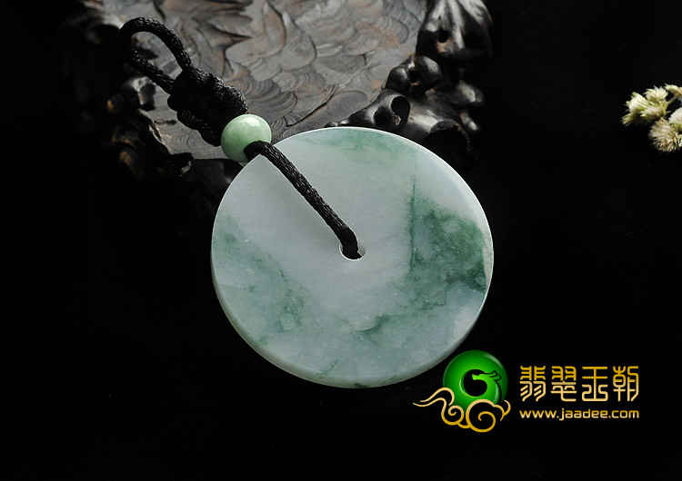 糯冰种飘花缅甸翡翠A货平安扣挂件
