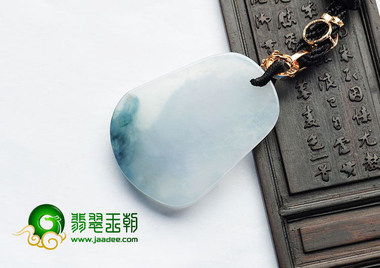 冰种飘花缅甸翡翠A货观音挂件
