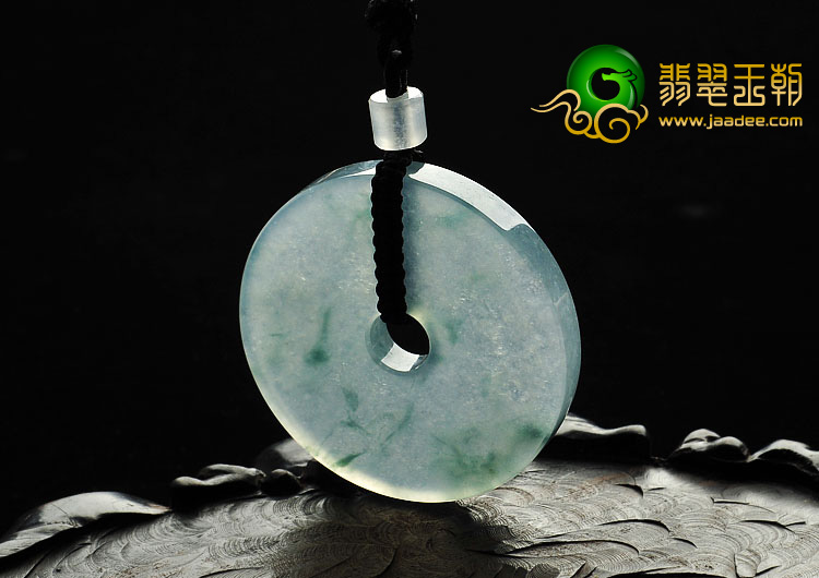冰玻种飘花缅甸翡翠A货平安扣挂件