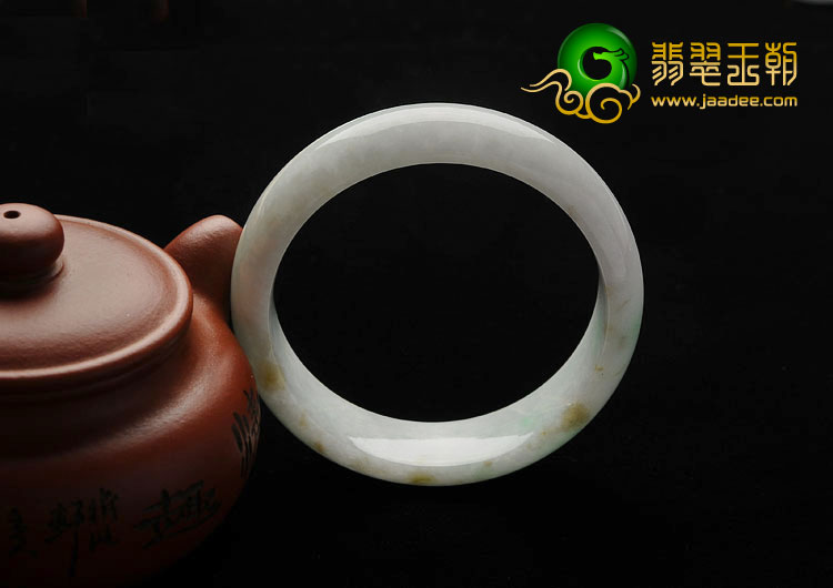 糯冰种飘翠缅甸翡翠A货手镯（57.4mm）