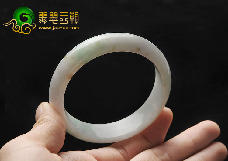糯冰种飘翠缅甸翡翠A货手镯（57.5mm）
