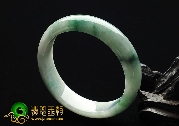 糯冰种飘花缅甸翡翠A货手镯（54.4mm）