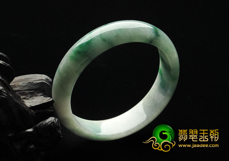 糯冰种飘花缅甸翡翠A货手镯（54.4mm）